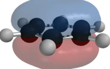 Figura 2.1: Representaci´ on de la densidad electronica de una molecula de benceno calculada con la DFT