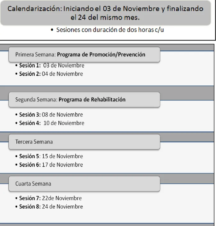 Figura 3: Calendarización de las intervenciones. 