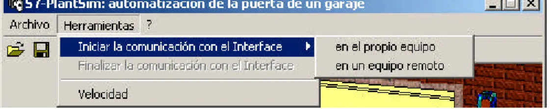 Figura 4.4: Menú Herramientas de PlantSim
