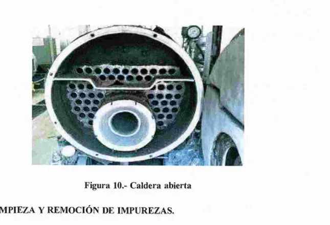 Figura  10.- Caldera  abierta  3.2.2  LIMPIEZA Y REMOCIÓN  DE  IMPUREZAS. 