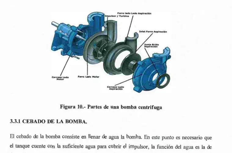 Figura  10.- Partes  de  una bomba centrifuga  3.3.1  CEBADO DE  LA  BOMBA. 