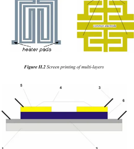 Figure  II.3. The paste selection and the procedure of sensor fabrication by screen-printing is  described below [12, 13]