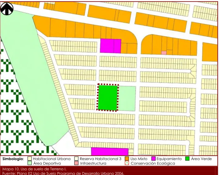 Mapa 10. Uso de suelo de Terreno I.  