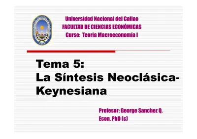 Tema 5 – La Síntesis Neoclásica Keynesiana