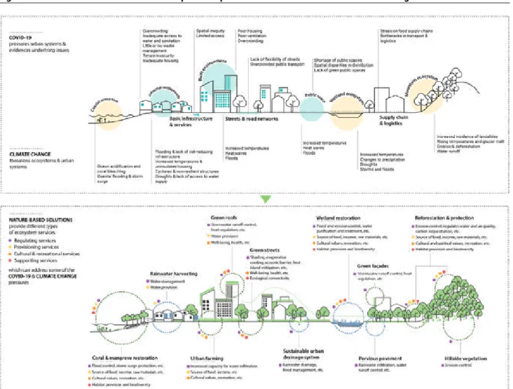 Figure 1.3: Nature-based solutions as a response to pressures from COVID-19 and climate change 