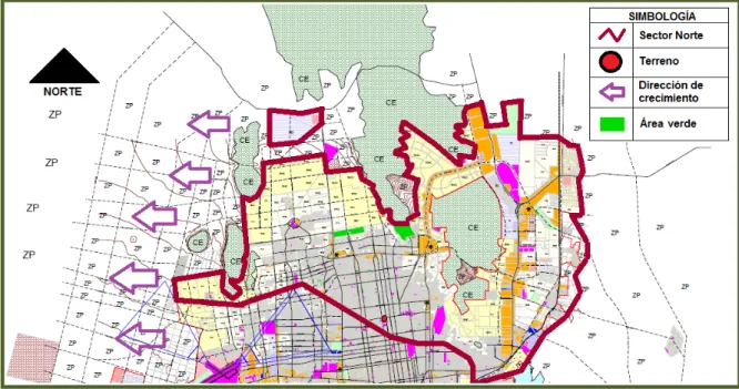 MAPA 1.- DELIMITACIÓN DEL SECTOR NORTE DE HERMOSILLO, S/E.                         