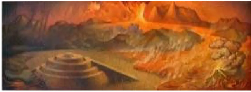 Ilustración 11 La erupción del Xitle. Pintor Jorge González Camarena. Internet 20 . 