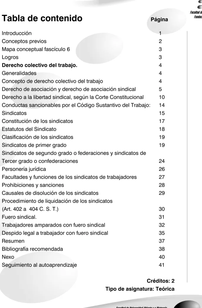 Tabla de contenido      Página 