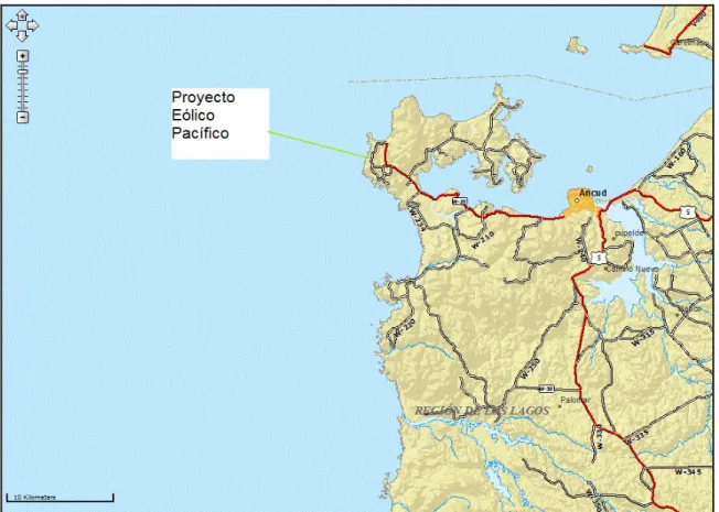 Figura 1. Ubicación del sitio del Proyecto Eólico Pacífico. 