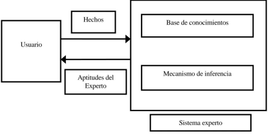 Figura 2 Estructura básica del funcionamiento de un sistema experto. 