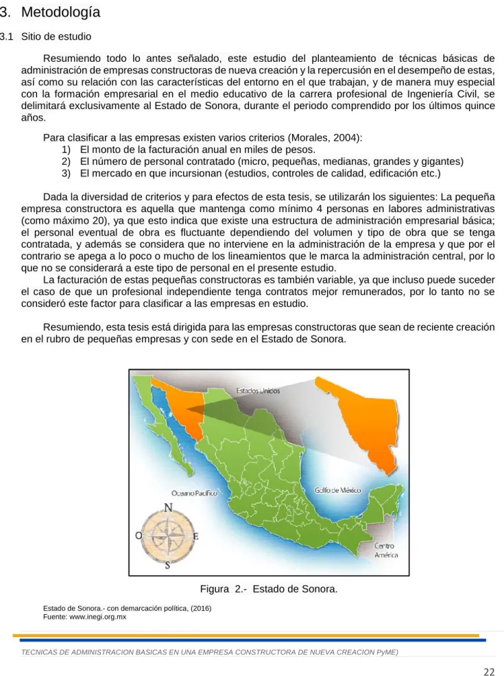 Figura  2.- Estado de Sonora.