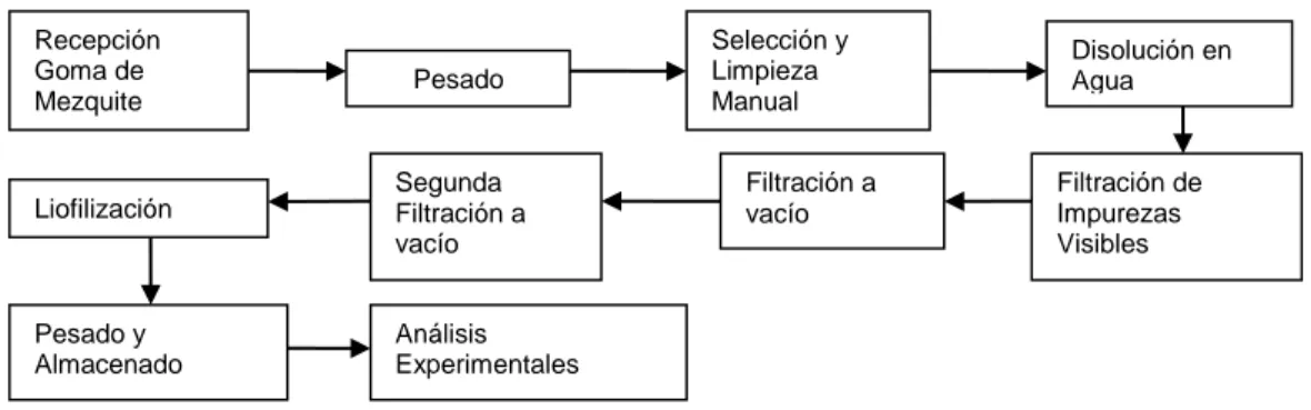 Figura 3.  Diagrama de flujo de la clarificación de la GM 