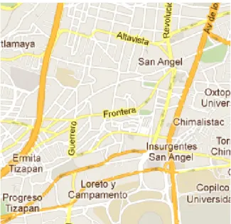 Imagen 26.2: Mapa de localización de Alpina 11  en  México  D.F.;  imagen  tomada  de  la  página: