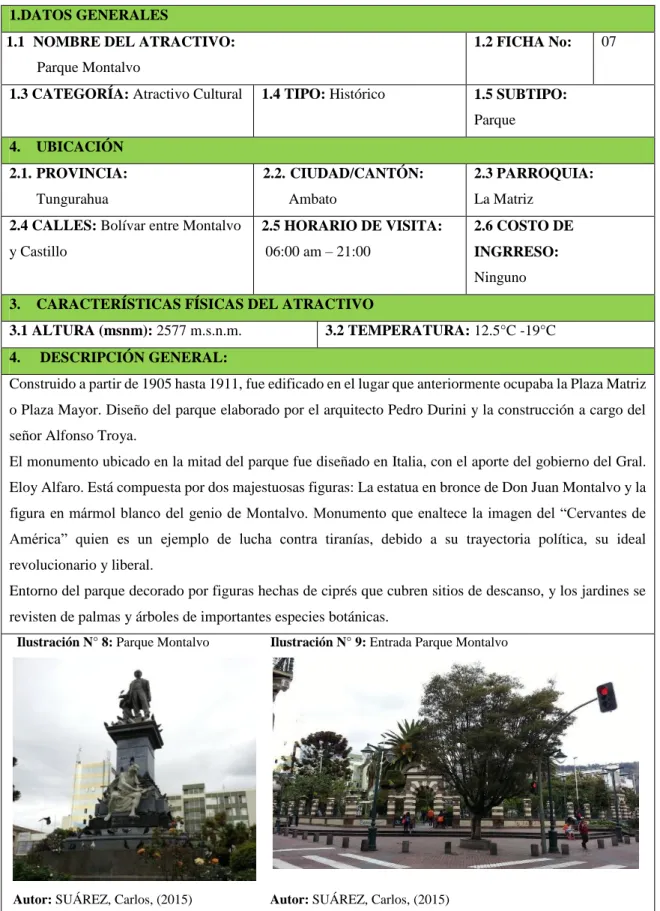 Cuadro 38: Parque Montalvo  1.DATOS GENERALES  
