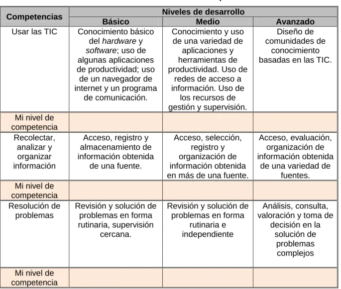 Cuadro 2. Identificación de Competencias 