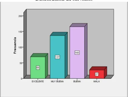 Gráfico 8 Distribución de servicios 