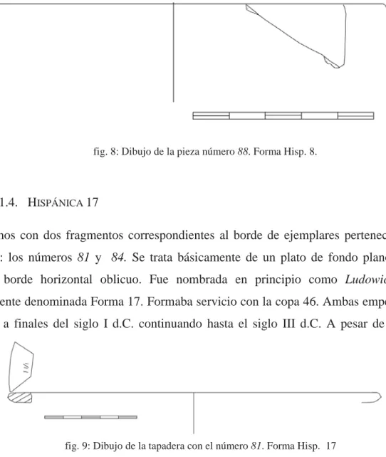 fig. 8: Dibujo de la pieza número 88. Forma Hisp. 8.