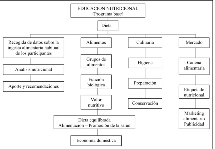Figura 6: Esquema base de un programa de educación nutricional. 