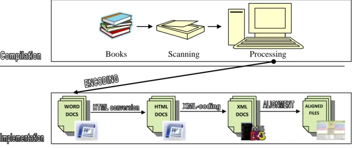 Fig. 4.10: Fases de codificación y alineación del corpus GE_P-ACTRES. 