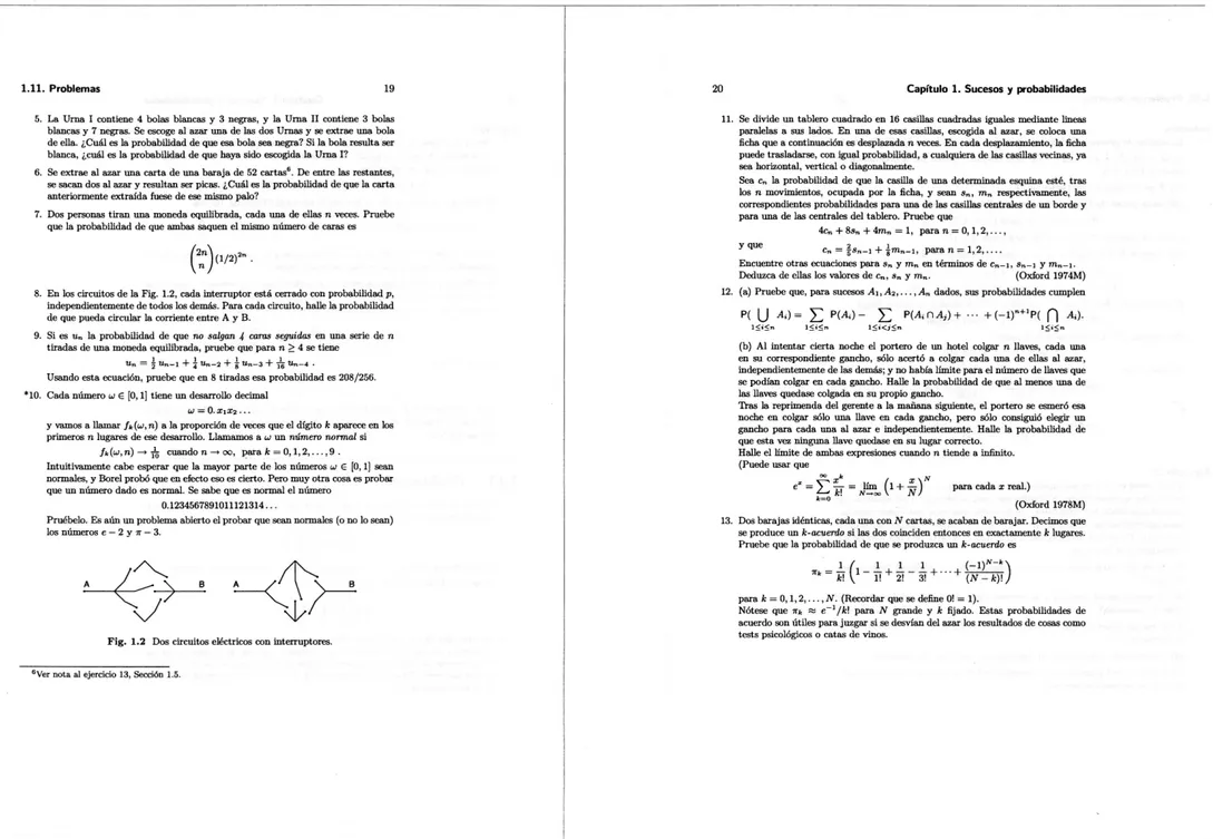 Fig.  1.2  Dos  circuitos  eléctricos  con  inte¡ruptorcs.