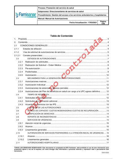 Proceso: Prestación Del Servicio De Salud. Subproceso: Direccionamiento ...