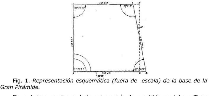 Fig. 1. Representación esquemática (fuera de  escala) de la base de la  