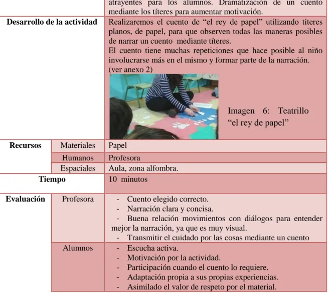 Tabla 8: Actividad 5. Elaboración propia. 