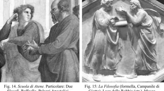 Fig. 14. Scuola di Atene. Particolare: Due  filosofi. Raffaello. Palazzi Apostolici. 