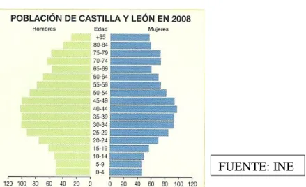 GRÁFICO 1: POBLACIÓN DE CASTILLA Y LEÓN EN 2008. 