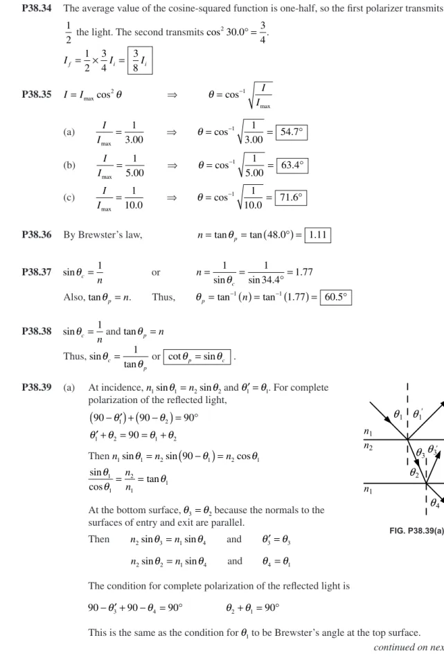 FIG. P38.39(a)n1n2q1q1'n1q3q3'q2q4 ISMV2_5104_ch38.indd   391ISMV2_5104_ch38.indd   391 6/30/07   8:36:00 PM6/30/07   8:36:00 PM