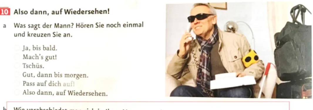 Figura 8. Menschen A1, Kursbuch, p. 62. 