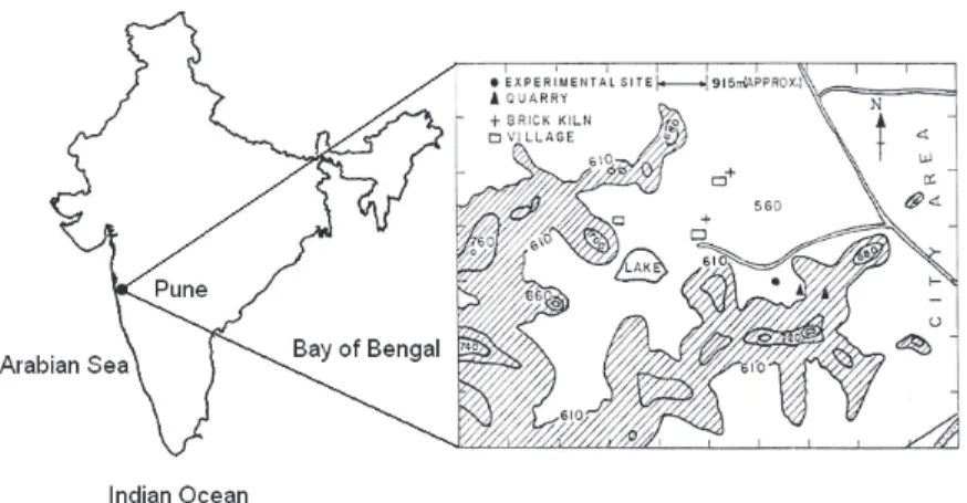 Fig. 1. Location of the experimental station on the Indian map.
