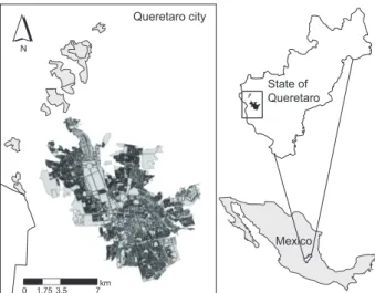 Fig. 1. Geographic location of the study area (Querétaro  City).