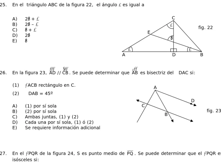 fig. 22 β  γ  α  α  D  A B E C  fig. 24 β  55º α  S R  Q P  L  L 1 L 2α β  γ  fig. 25 A D  fig