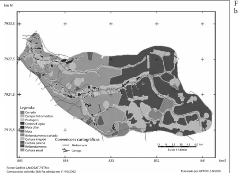 Figura 2. Mapa de uso do solo na  bacia, ano 2002.