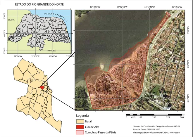 Figura 1. Localização do Complexo Passo da Pátria, no bairro Cidade Alta, Natal- RN
