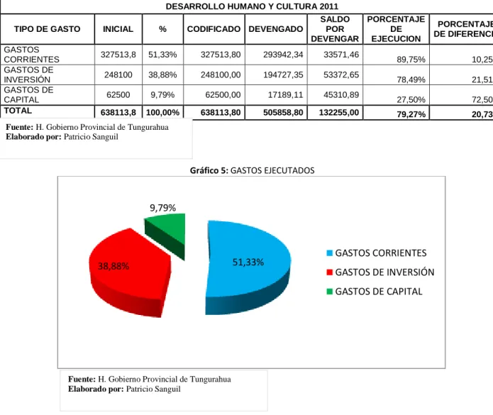 Gráfico 5: GASTOS EJECUTADOS 