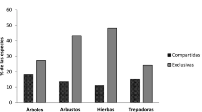 Cuadro  2.  Riqueza  de  especies/100  m 2   de  la  SMsC  y  de  los 