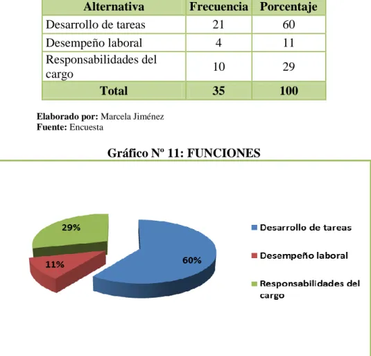 Gráfico Nº 11: FUNCIONES 