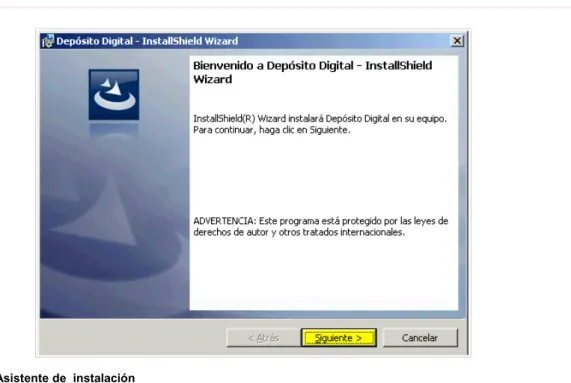 Figura 1.4 Asistente de  instalación