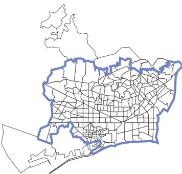 Mapa 4 Densitat de població.  Habitants/hectàrea de 0 a 100 de 100 a 200 de 200 a 300 de 300 a 400 de 400 a 500 de 500 a 600 > de 600