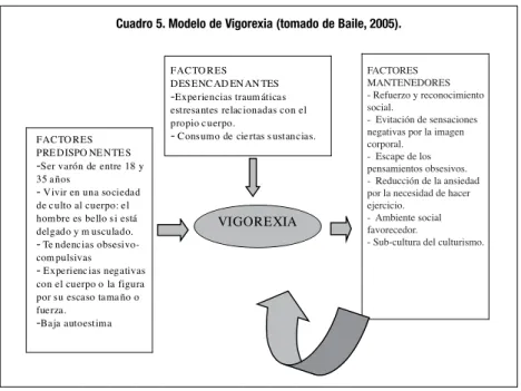 Cuadro 5. Modelo de Vigorexia (tomado de Baile, 2005).