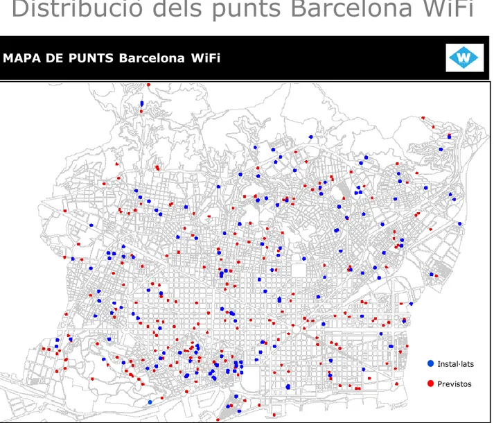 MAPA DE PUNTS Barcelona  WiFi