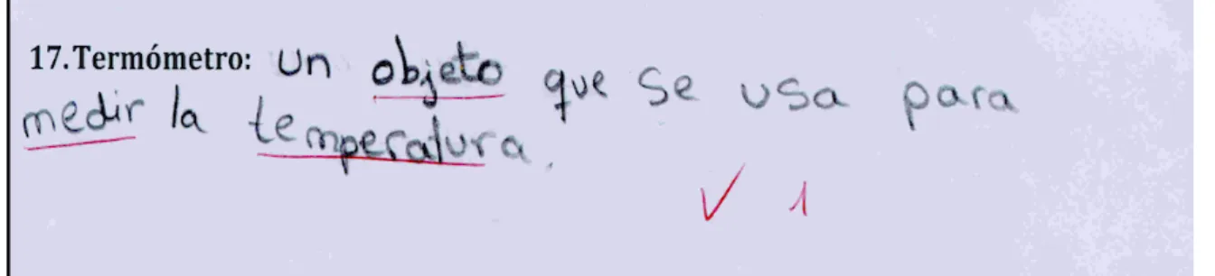 Figura 5. Ejemplo de definición con una valoración correcta. 