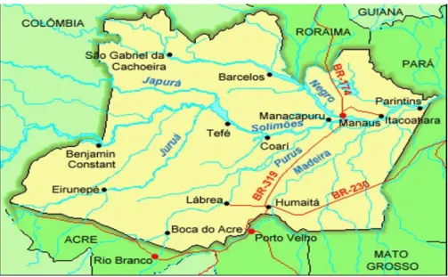 Figura 2: Mapa del Estado de Amazonas 