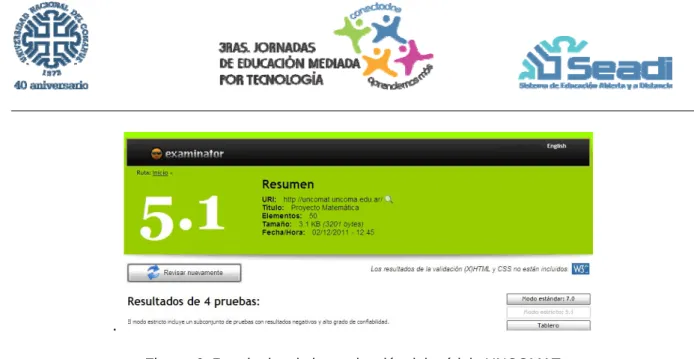 Figura  6: Resultados de la  evaluación del módulo UNCOMAT 