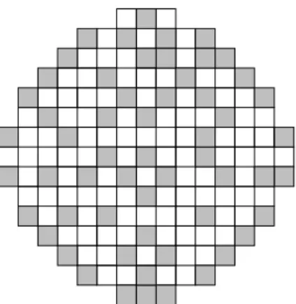 Fig. 1. A discrete conﬁguration of two types of assemblies in a 900 Mw PWR nuclear reactor