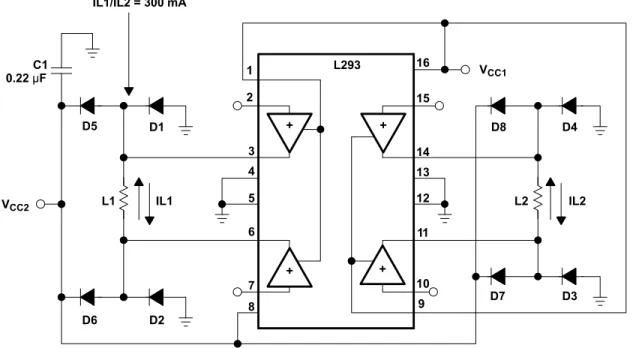 Figure 11 below depicts a typical setup for using the L293D as a two-phase motor driver