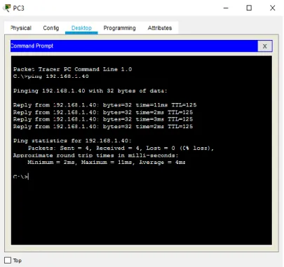 Figura 7. Ping PC3. 